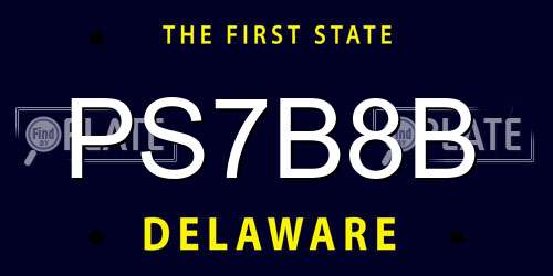 PS7B8B Delaware License Plate