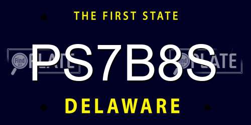 PS7B8S Delaware License Plate