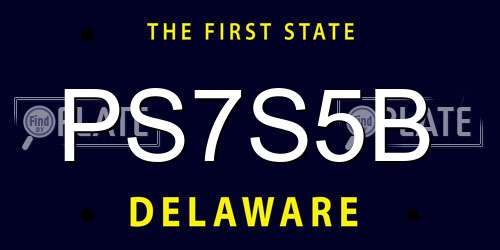 PS7S5B Delaware License Plate