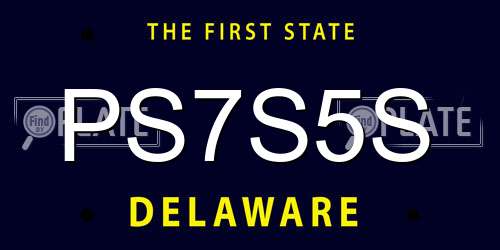 PS7S5S Delaware License Plate