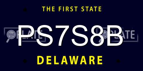 PS7S8B Delaware License Plate