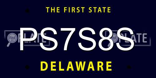 PS7S8S Delaware License Plate