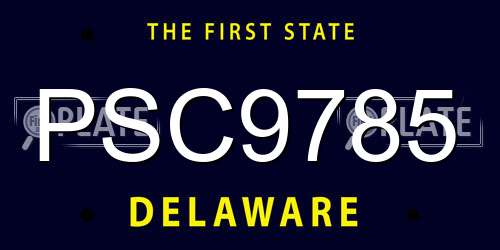 PSC9785 Delaware License Plate