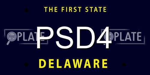 PSD4 Delaware License Plate