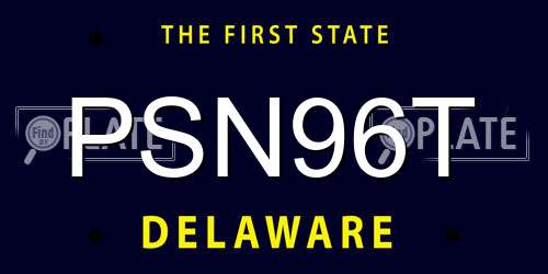 PSN96T Delaware License Plate