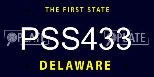 PSS433 Delaware License Plate