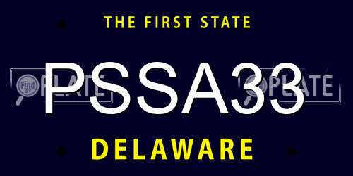 PSSA33 Delaware License Plate