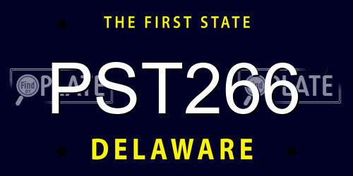 PST266 Delaware License Plate