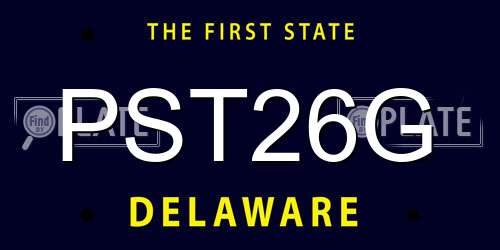 PST26G Delaware License Plate