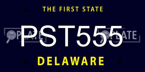 PST555 Delaware License Plate
