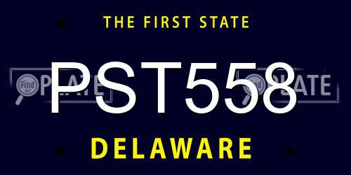 PST558 Delaware License Plate