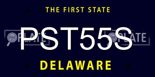 PST55S Delaware License Plate