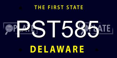 PST585 Delaware License Plate