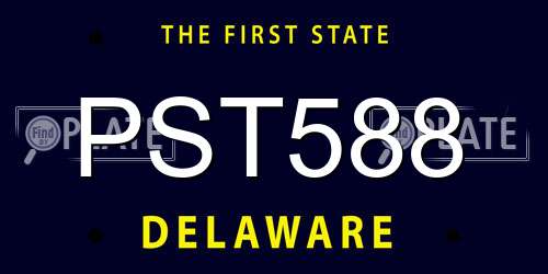 PST588 Delaware License Plate