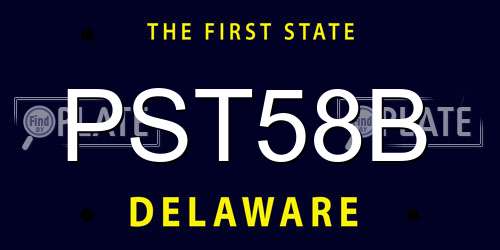 PST58B Delaware License Plate