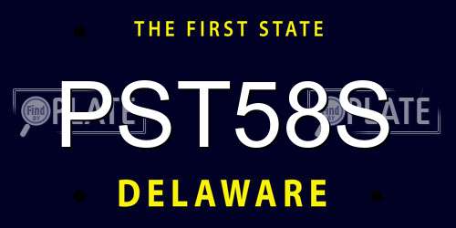 PST58S Delaware License Plate