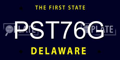 PST76G Delaware License Plate