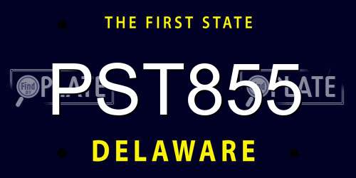 PST855 Delaware License Plate