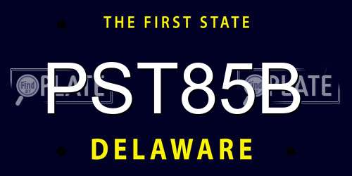PST85B Delaware License Plate