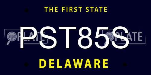 PST85S Delaware License Plate