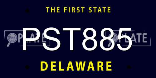 PST885 Delaware License Plate
