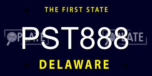 PST888 Delaware License Plate