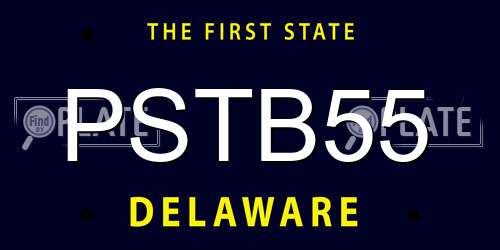 PSTB55 Delaware License Plate