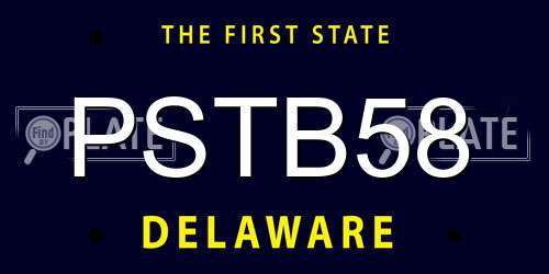 PSTB58 Delaware License Plate