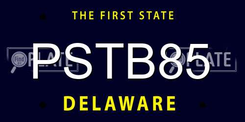 PSTB85 Delaware License Plate