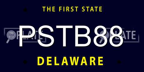 PSTB88 Delaware License Plate