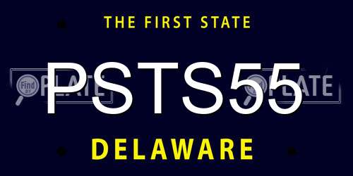 PSTS55 Delaware License Plate