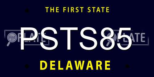 PSTS85 Delaware License Plate