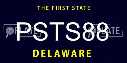 PSTS88 Delaware License Plate
