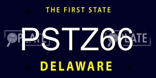 PSTZ66 Delaware License Plate