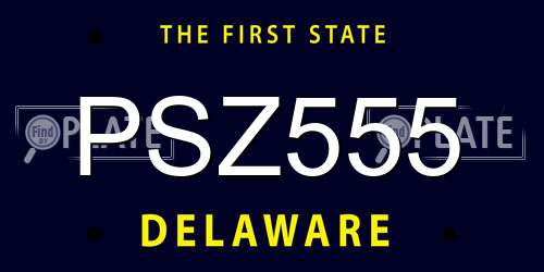 PSZ555 Delaware License Plate