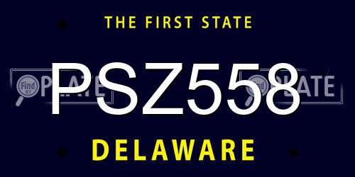PSZ558 Delaware License Plate