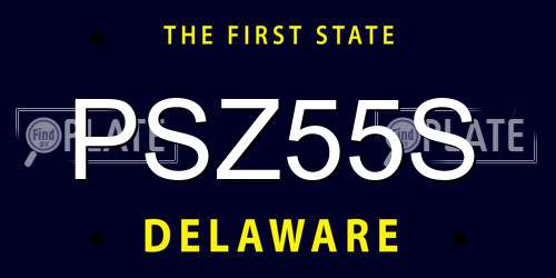 PSZ55S Delaware License Plate