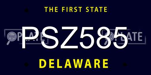 PSZ585 Delaware License Plate