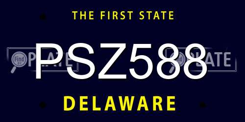PSZ588 Delaware License Plate