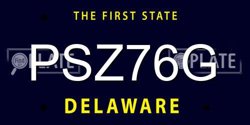PSZ76G Delaware License Plate