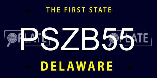 PSZB55 Delaware License Plate