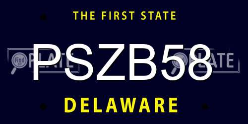 PSZB58 Delaware License Plate