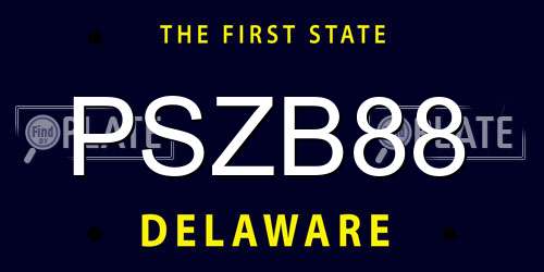 PSZB88 Delaware License Plate