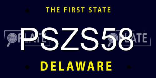 PSZS58 Delaware License Plate