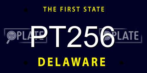PT256 Delaware License Plate
