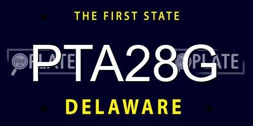 PTA28G Delaware License Plate