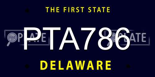 PTA786 Delaware License Plate