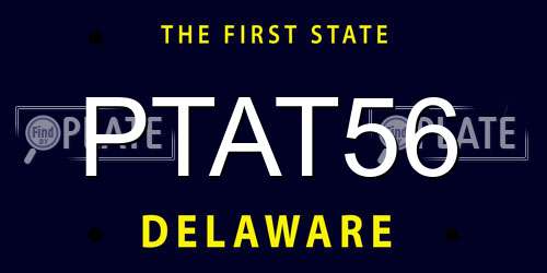 PTAT56 Delaware License Plate