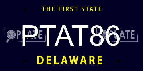 PTAT86 Delaware License Plate