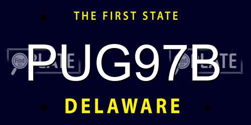 PUG97B Delaware License Plate